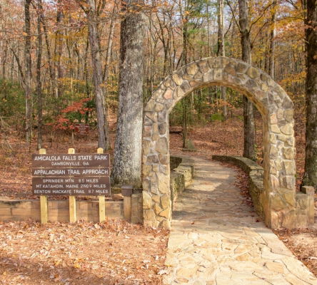 Entrance to the Appalachian Approach Trail at Amicalola Falls State Park
