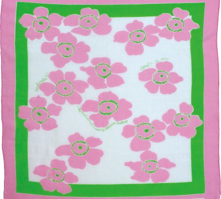 Frankie Welch National Cherry Blossom Festival, Washington, D.C., scarf, 1970, unidentified fabric
