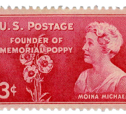 Postage Stamp Featuring Moina Michael