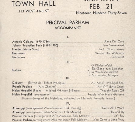 Roland Hayes Concert Program